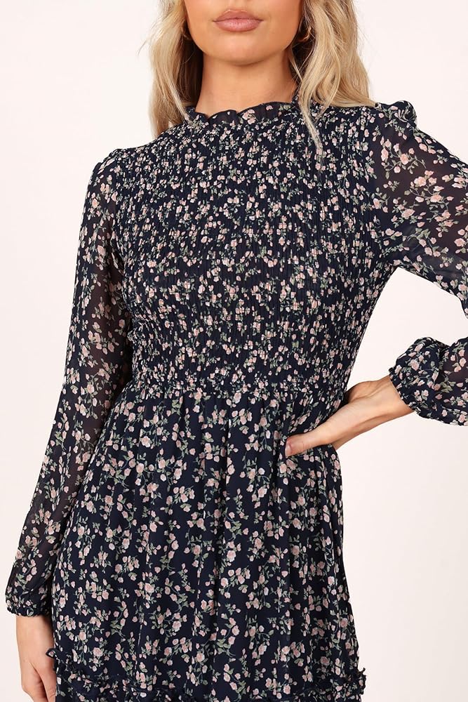 Fluffy sleeve pencil dress ブラウン M BOSS - Stretch-fabric dress with cap sleeves - Light Brown